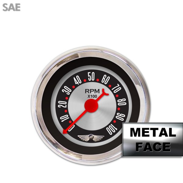 GAR2137ZEAIABBE American Retro Rodder II Tachometer Gauge with Emblem Aurora Instruments