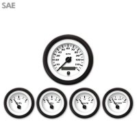 Black Modern Needles, Black Trim Rings, Style Kit DIY Install Aurora Instruments 3776 Spade Series SAE Oil Pressure Gauge 