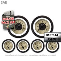 Black Classic Needles, Gold Trim Rings, Style Kit Installed Aurora Instruments 937 American Classic Tan SAE Oil Pressure Gauge 
